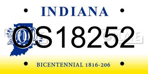 OS18252 Indiana License Plate