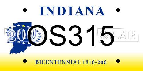 OS315 Indiana License Plate