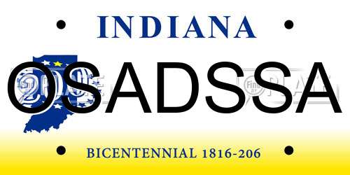OSADSSA Indiana License Plate