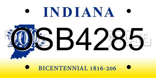 OSB4285 Indiana License Plate