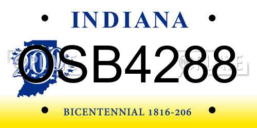 OSB4288 Indiana License Plate