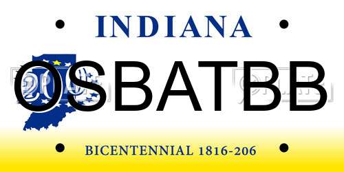 OSBATBB Indiana License Plate
