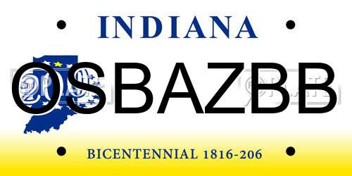 OSBAZBB Indiana License Plate