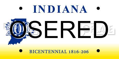 OSERED Indiana License Plate