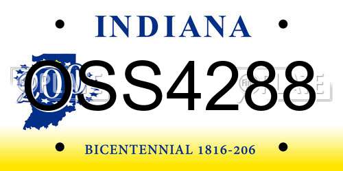 OSS4288 Indiana License Plate