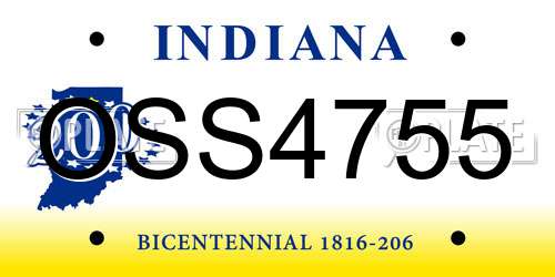 OSS4755 Indiana License Plate