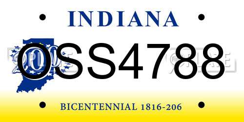 OSS4788 Indiana License Plate