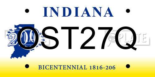 OST27Q Indiana License Plate