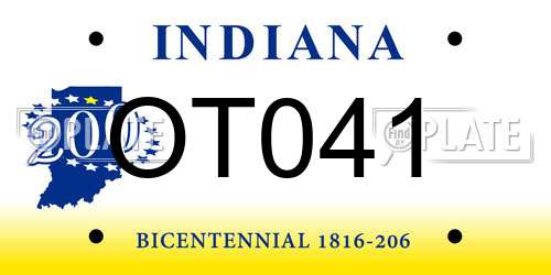 OT041 Indiana License Plate