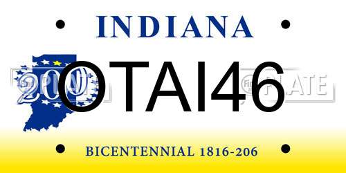 OTAI46 Indiana License Plate