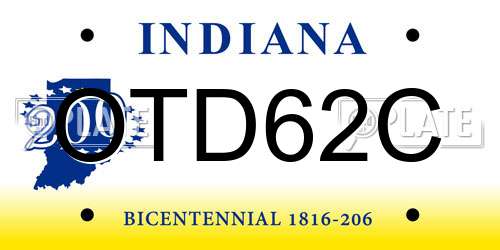 OTD62C Indiana License Plate