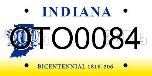 OTO0084 Indiana License Plate