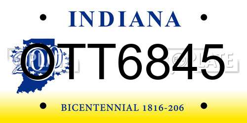 OTT6845 Indiana License Plate