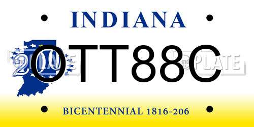 OTT88C Indiana License Plate