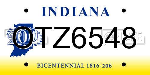 OTZ6548 Indiana License Plate