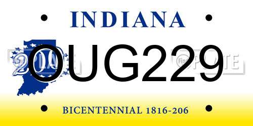 OUG229 Indiana License Plate