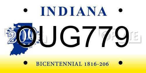 OUG779 Indiana License Plate