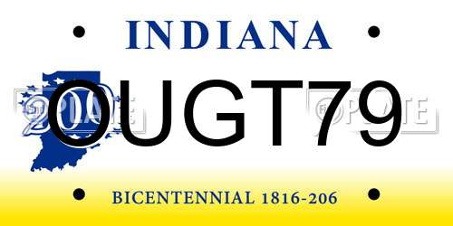 OUGT79 Indiana License Plate