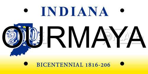 OURMAYA Indiana License Plate