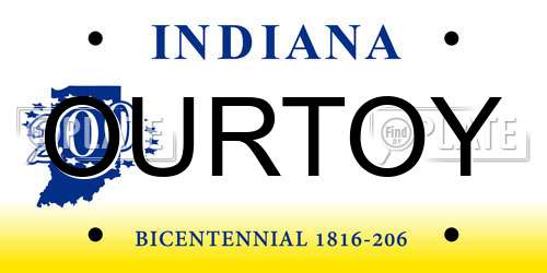 OURTOY Indiana License Plate