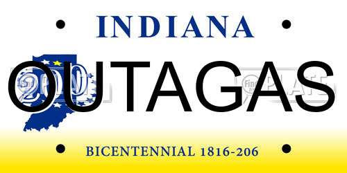 OUTAGAS Indiana License Plate