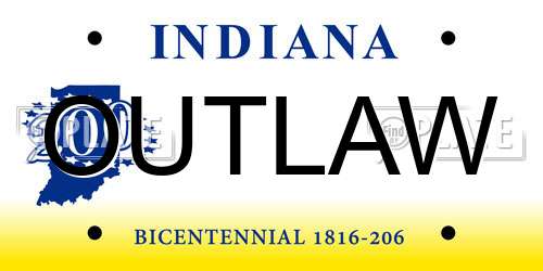 OUTLAW Indiana License Plate