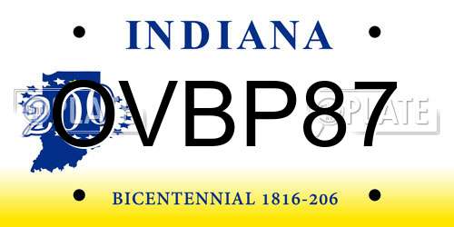OVBP87 Indiana License Plate