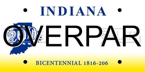 OVERPAR Indiana License Plate