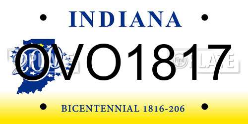 OVO1817 Indiana License Plate