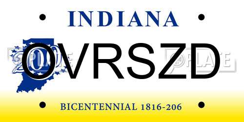 OVRSZD Indiana License Plate