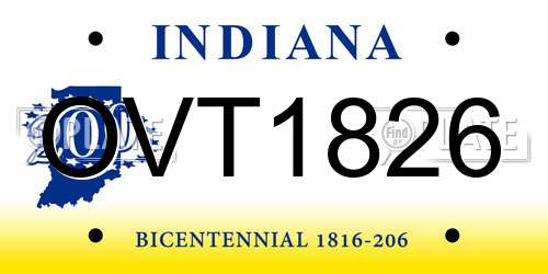 OVT1826 Indiana License Plate