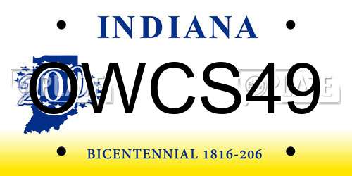 OWCS49 Indiana License Plate