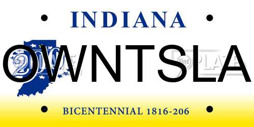 OWNTSLA Indiana License Plate