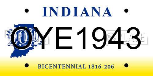 OYE1943 Indiana License Plate