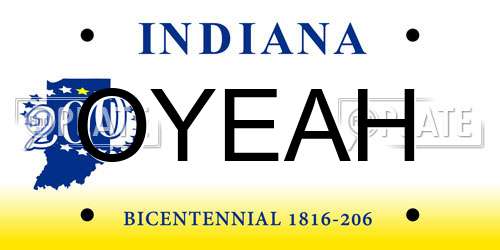 OYEAH Indiana License Plate