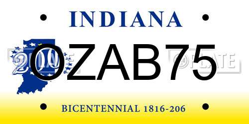 OZAB75 Indiana License Plate