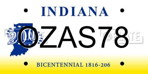 OZAS78 Indiana License Plate