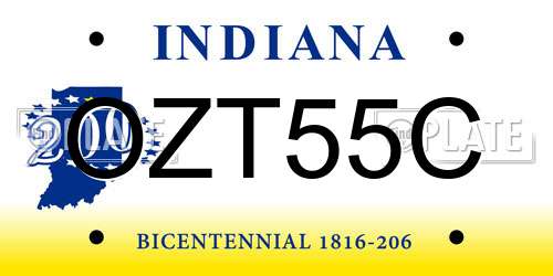 OZT55C Indiana License Plate