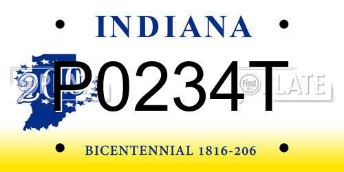 P0234T Indiana License Plate