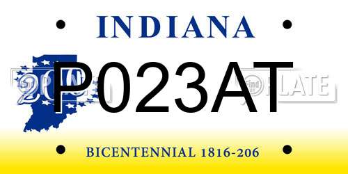 P023AT Indiana License Plate