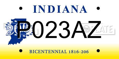 P023AZ Indiana License Plate