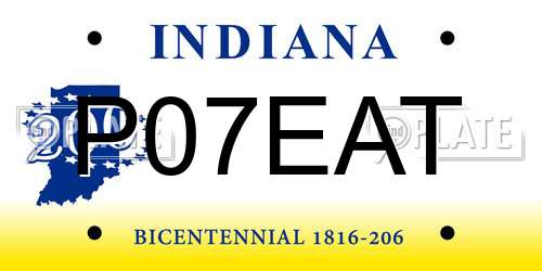 P07EAT Indiana License Plate