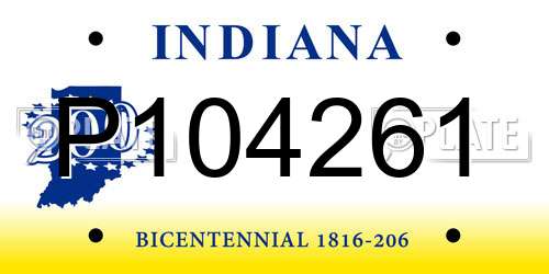 P104261 Indiana License Plate