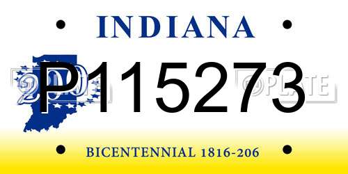 P115273 Indiana License Plate