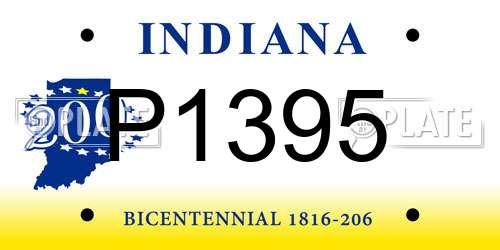 P1395 Indiana License Plate