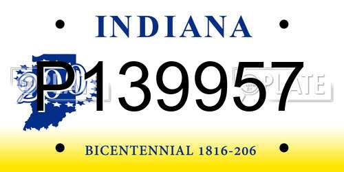 P139957 Indiana License Plate