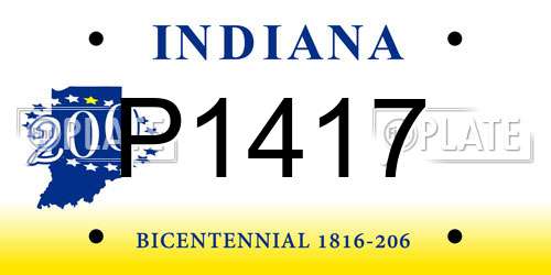 P1417 Indiana License Plate