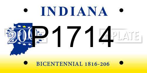 P1714 Indiana License Plate