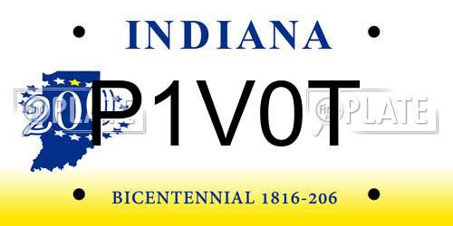P1V0T Indiana License Plate
