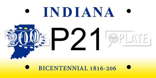 P21 Indiana License Plate